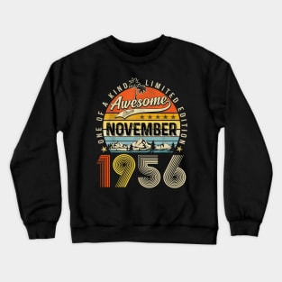 Awesome Since November 1956 Vintage 67th Birthday Crewneck Sweatshirt